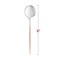 Silver with Pink Handle Moderno Disposable Plastic Dinner Spoons (240 Spoons)